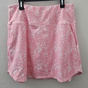 *NEW w/Tags SANTINY Pink Paisley Golf Tennis Pickle Skort Athletic Size Large